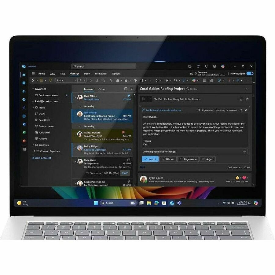 Alternate-Image2 Image for Microsoft Surface Laptop 7 15" Touchscreen Copilot+ PC Notebook - 120 Hz - Intel Core Ultra 7 - 16 GB - 256 GB SSD - English Keyboard - Platinum