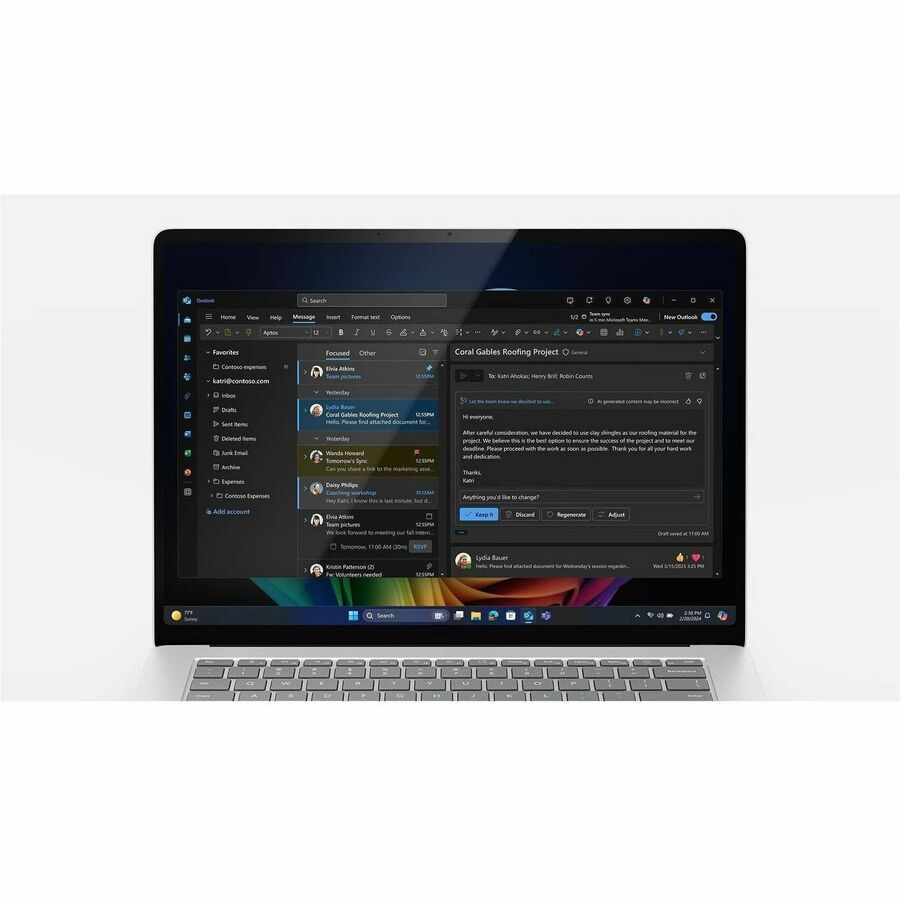 Alternate-Image2 Image for Microsoft Surface Laptop 7 15" Touchscreen Copilot+ PC Notebook - 120 Hz - Intel Core Ultra 5 236V - 16 GB - 512 GB SSD - English Keyboard - Platinum