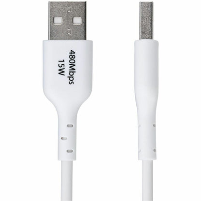 Alternate-Image1 Image for StarTech.com 3ft (91cm) USB-A to USB-C Charging Cable, Charge & Sync, 3A, USB 2.0, TPE Jacket - White USB Charging Cord