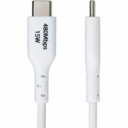 Alternate-Image2 Image for StarTech.com 3ft (91cm) USB-A to USB-C Charging Cable, Charge & Sync, 3A, USB 2.0, TPE Jacket - White USB Charging Cord