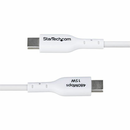 Alternate-Image4 Image for StarTech.com 3ft (91cm) USB-A to USB-C Charging Cable, Charge & Sync, 3A, USB 2.0, TPE Jacket - White USB Charging Cord