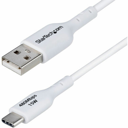 Main Image for StarTech.com 3ft (91cm) USB-A to USB-C Charging Cable, Charge & Sync, 3A, USB 2.0, TPE Jacket - White USB Charging Cord