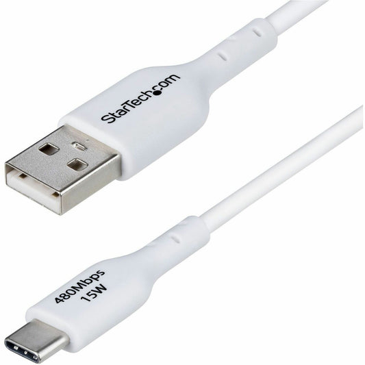 Main Image for StarTech.com 3ft (91cm) USB-A to USB-C Charging Cable, Charge & Sync, 3A, USB 2.0, TPE Jacket - White USB Charging Cord