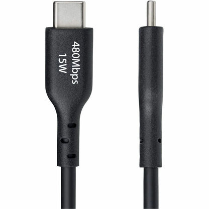 Alternate-Image2 Image for StarTech 6ft (1.8m) USB-A to USB-C Charging Cable, Charge & Sync, 3A, USB 2.0, TPE Jacket - Black USB Charging Cord