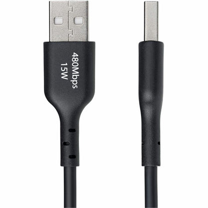 Alternate-Image1 Image for StarTech 6ft (1.8m) USB-A to USB-C Charging Cable, Charge & Sync, 3A, USB 2.0, TPE Jacket - Black USB Charging Cord