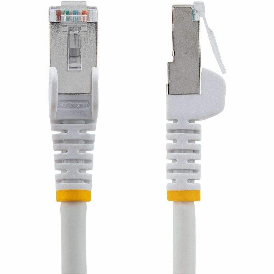 Alternate-Image1 Image for StarTech 60in CAT6a Ethernet Cable, White Low Smoke Zero Halogen (LSZH) 10 GbE 100W PoE S/FTP Snagless RJ-45 Network Patch Cord