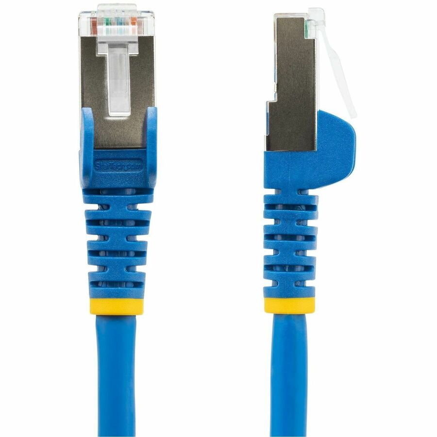 Alternate-Image1 Image for StarTech 60in CAT6a Ethernet Cable, Blue Low Smoke Zero Halogen (LSZH) 10 GbE 100W PoE S/FTP Snagless RJ-45 Network Patch Cord