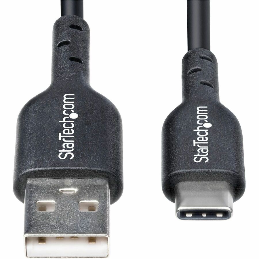 Alternate-Image5 Image for StarTech.com 3ft (91cm) USB-A to USB-C Charging Cable, Charge & Sync, 3A, USB 2.0, TPE Jacket - Black USB Charging Cord