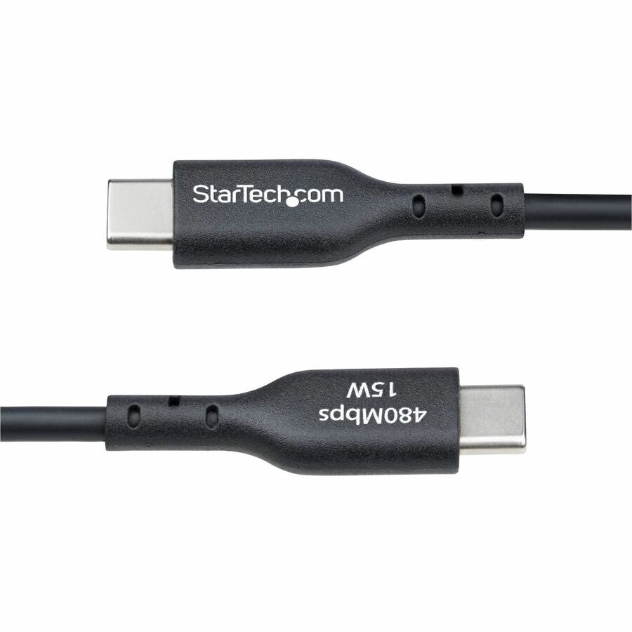 Alternate-Image4 Image for StarTech.com 3ft (91cm) USB-A to USB-C Charging Cable, Charge & Sync, 3A, USB 2.0, TPE Jacket - Black USB Charging Cord