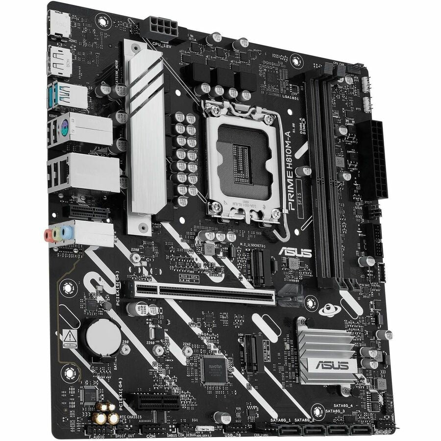 Alternate-Image1 Image for Asus Prime H810M-A-CSM Desktop Motherboard - Intel H810 Chipset - Socket LGA-1851 - Micro ATX