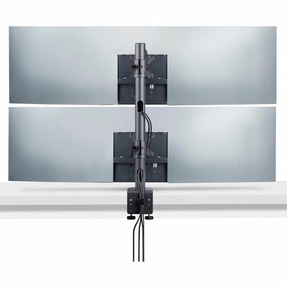 Alternate-Image2 Image for StarTech Desk Mount For 2x Vertically Stacked Monitors, Dual 49" , Total 70lb/32kg, C-Clamp, VESA, Widescreen 16:9/Ultrawide 32:9, TAA
