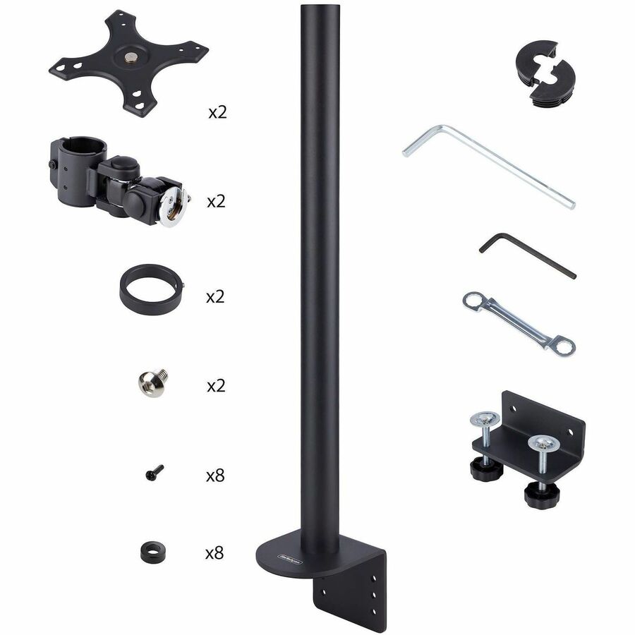 Alternate-Image5 Image for StarTech Desk Mount For 2x Vertically Stacked Monitors, Dual 49" , Total 70lb/32kg, C-Clamp, VESA, Widescreen 16:9/Ultrawide 32:9, TAA
