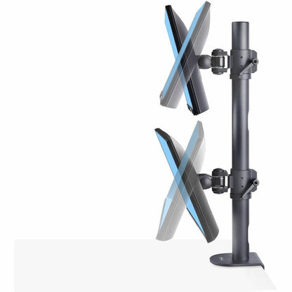 Alternate-Image1 Image for StarTech Desk Mount For 2x Vertically Stacked Monitors, Dual 49" , Total 70lb/32kg, C-Clamp, VESA, Widescreen 16:9/Ultrawide 32:9, TAA