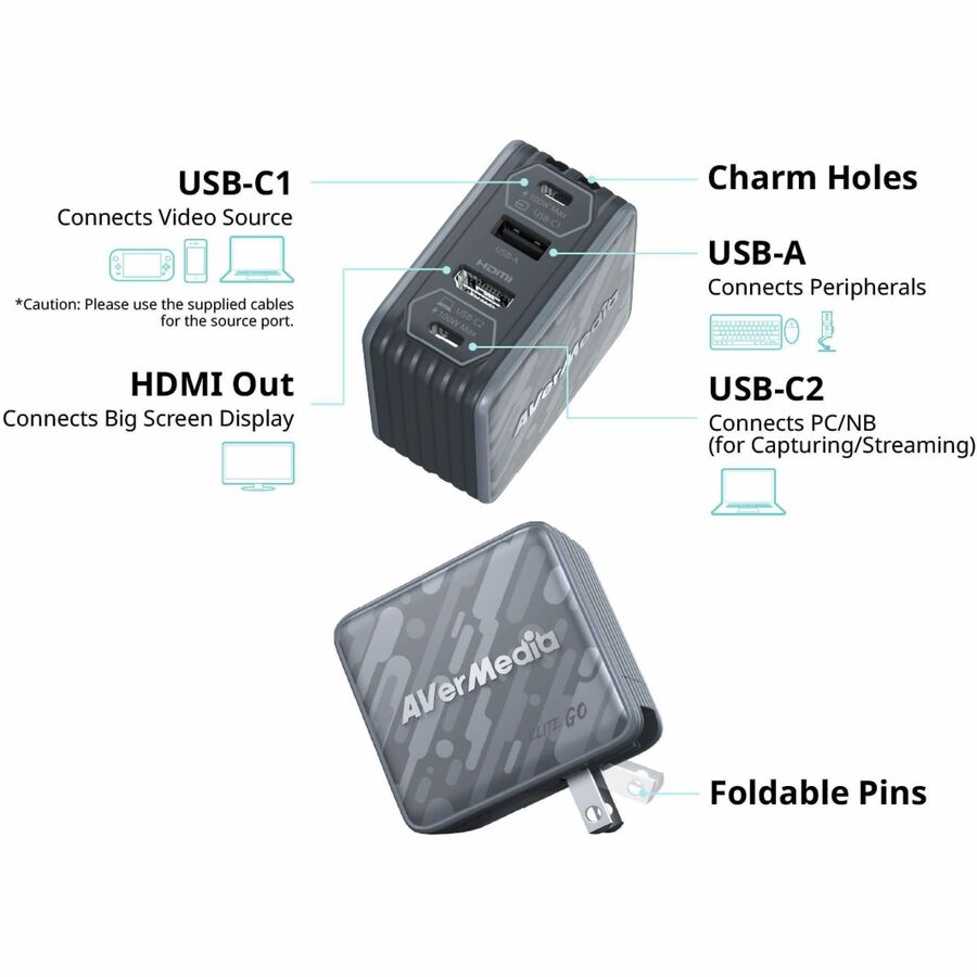 Alternate-Image2 Image for AVerMedia ELITE GO GC313Pro Charging/Recording/Video Transmission Device