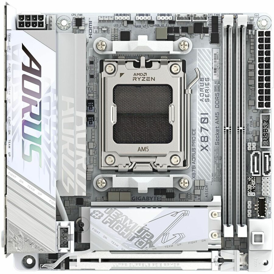 Alternate-Image5 Image for GIGABYTE Ultra Durable X870I AORUS PRO ICE Gaming Desktop Motherboard - AMD X870 Chipset - Socket AM5 - Mini ITX