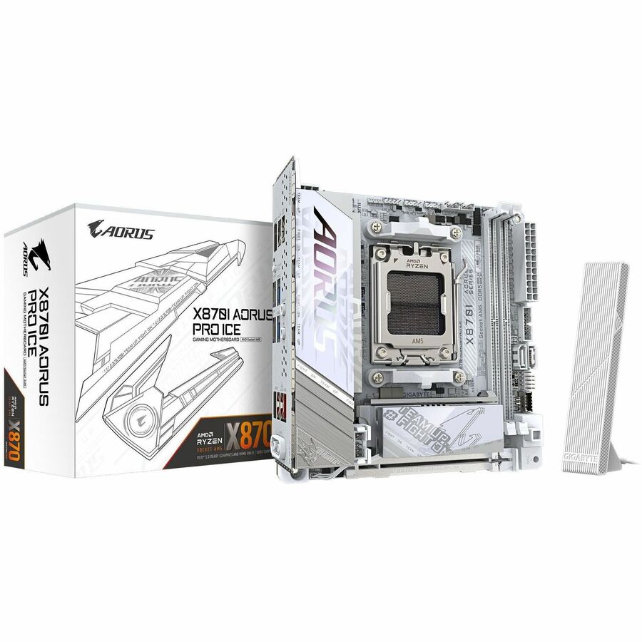 Alternate-Image1 Image for GIGABYTE Ultra Durable X870I AORUS PRO ICE Gaming Desktop Motherboard - AMD X870 Chipset - Socket AM5 - Mini ITX