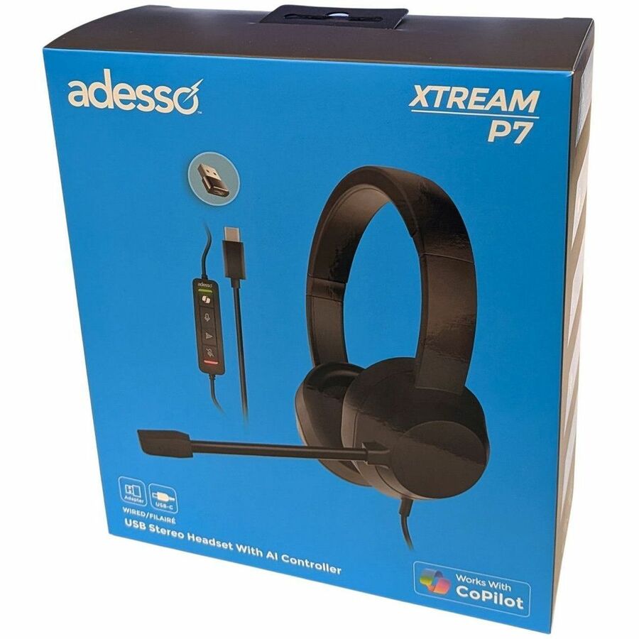 Alternate-Image1 Image for Adesso Xtream P7 Wired Stereo Headset With AI Controls