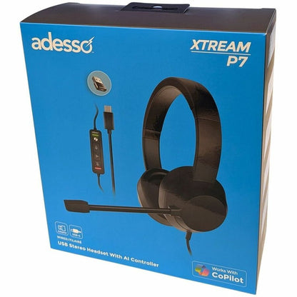 Alternate-Image1 Image for Adesso Xtream P7 Wired Stereo Headset With AI Controls