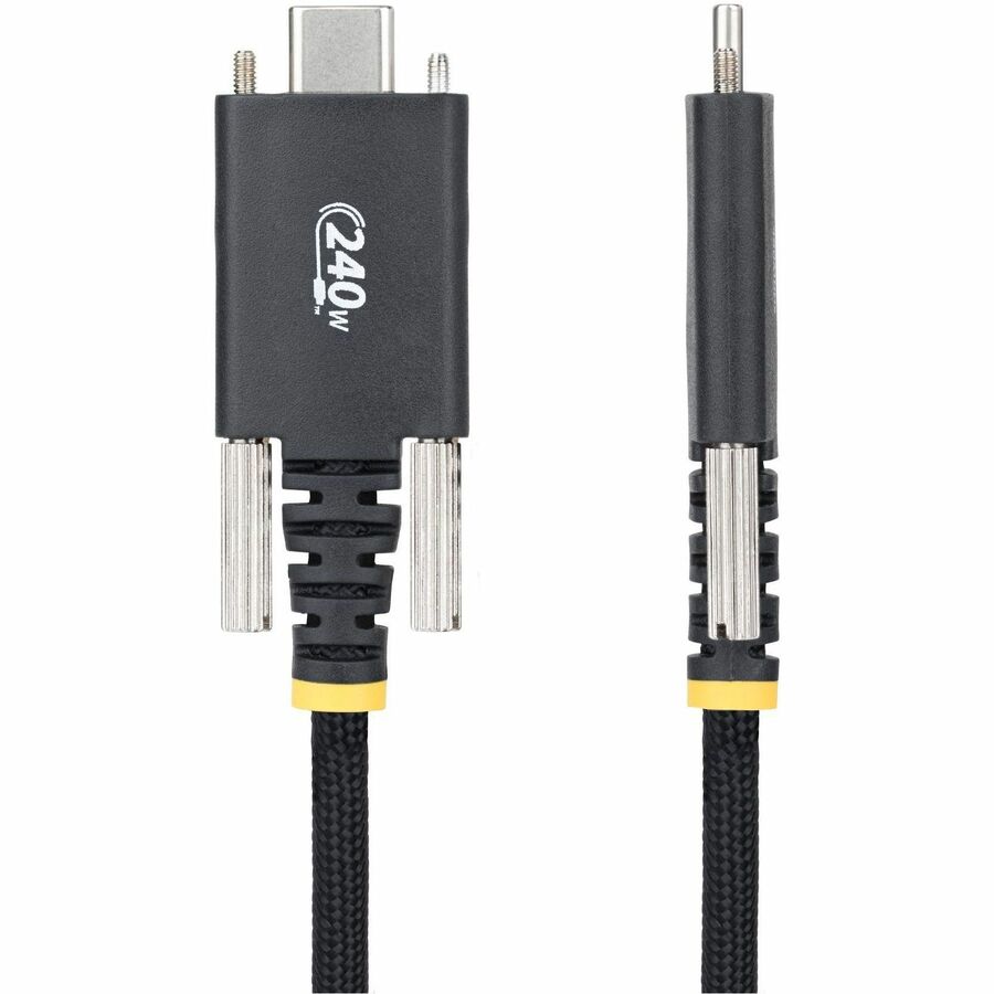 Alternate-Image1 Image for StarTech 10ft (3m) USB-C Charging Cable, Durable and Ultra-Flexible, Screw Locking, 240W (5A) PD EPR, USB 2.0 charger Cord, USB-IF