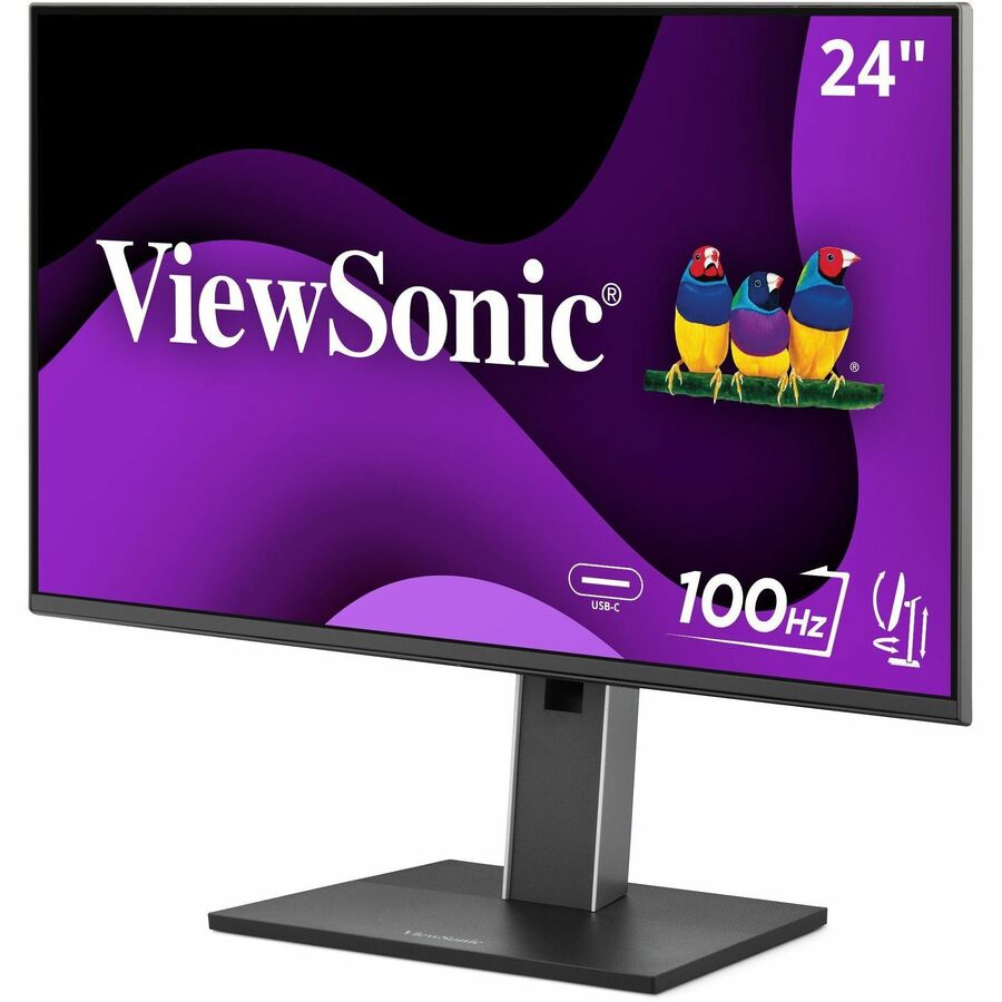 Alternate-Image3 Image for ViewSonic VG2452 24 Inch 1080p Monitor, IPS Display with 100Hz for Smooth Home and Office Productivity, Full Ergonomic Adjustability, 5-Port USB Hub, 65W USB-C, HDMI, and DisplayPort Inputs