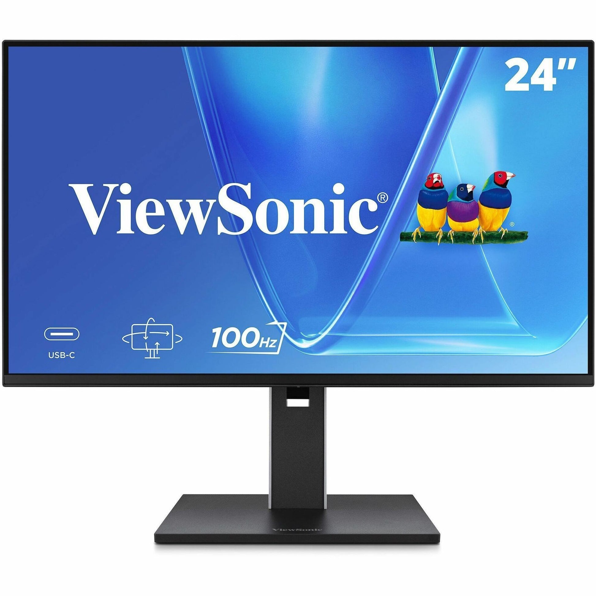 Main Image for ViewSonic VG2452 24 Inch 1080p Monitor, IPS Display with 100Hz for Smooth Home and Office Productivity, Full Ergonomic Adjustability, 5-Port USB Hub, 65W USB-C, HDMI, and DisplayPort Inputs