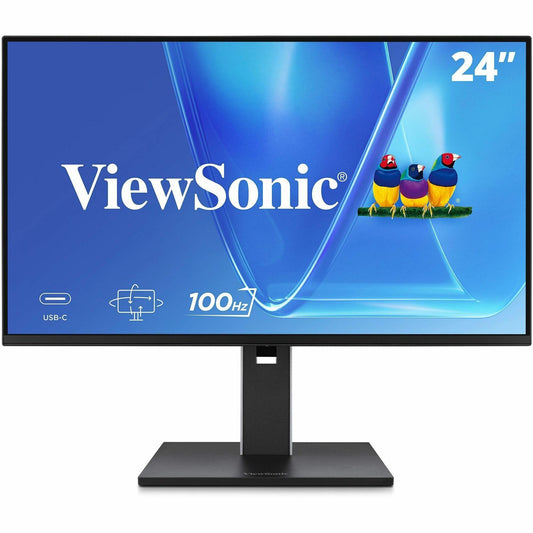 Main Image for ViewSonic VG2452 24 Inch 1080p Monitor, IPS Display with 100Hz for Smooth Home and Office Productivity, Full Ergonomic Adjustability, 5-Port USB Hub, 65W USB-C, HDMI, and DisplayPort Inputs
