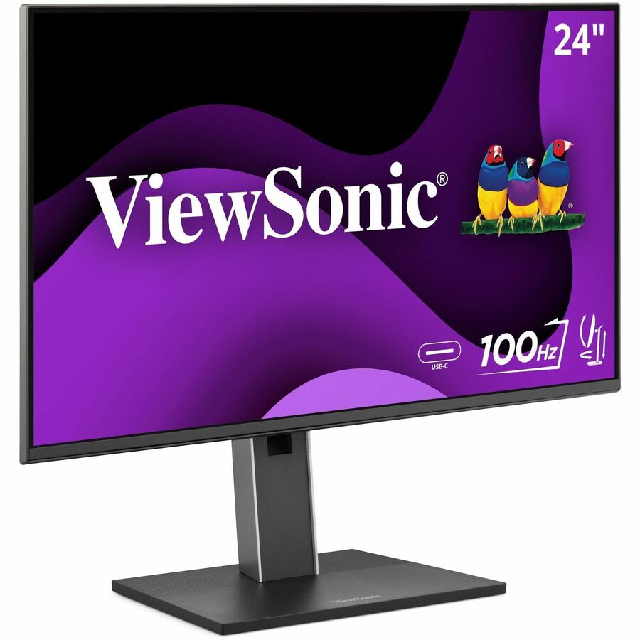 Alternate-Image4 Image for ViewSonic VG2452 24 Inch 1080p Monitor, IPS Display with 100Hz for Smooth Home and Office Productivity, Full Ergonomic Adjustability, 5-Port USB Hub, 65W USB-C, HDMI, and DisplayPort Inputs