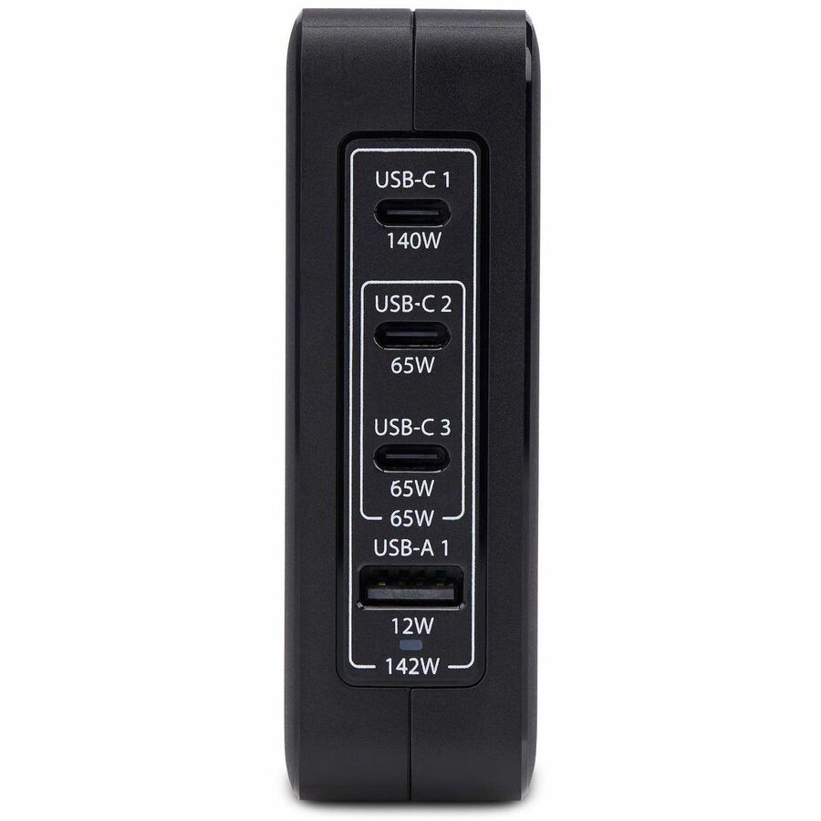 Alternate-Image2 Image for StarTech.com 140W USB-C Wall Charger, 3x USB-C/1x USB-A, PD 3.1 Portable GaN Power Adapter for MacBook Pro/Max/Dell XPS/Inspiron/Precision