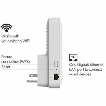 Alternate-Image2 Image for Netgear EAX17 Dual Band Wi-Fi 6 IEEE 802.11 a/b/g/n/ac/ax/i 3 Gbit/s Wireless Range Extender