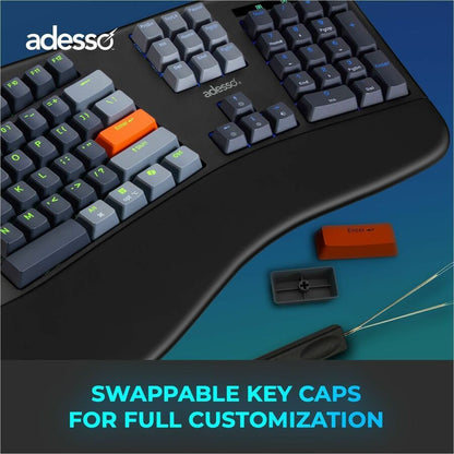 Alternate-Image5 Image for Adesso Easy Touch 1500 Ergonomic Mechanical Keyboard with Cherry MX Red Switch
