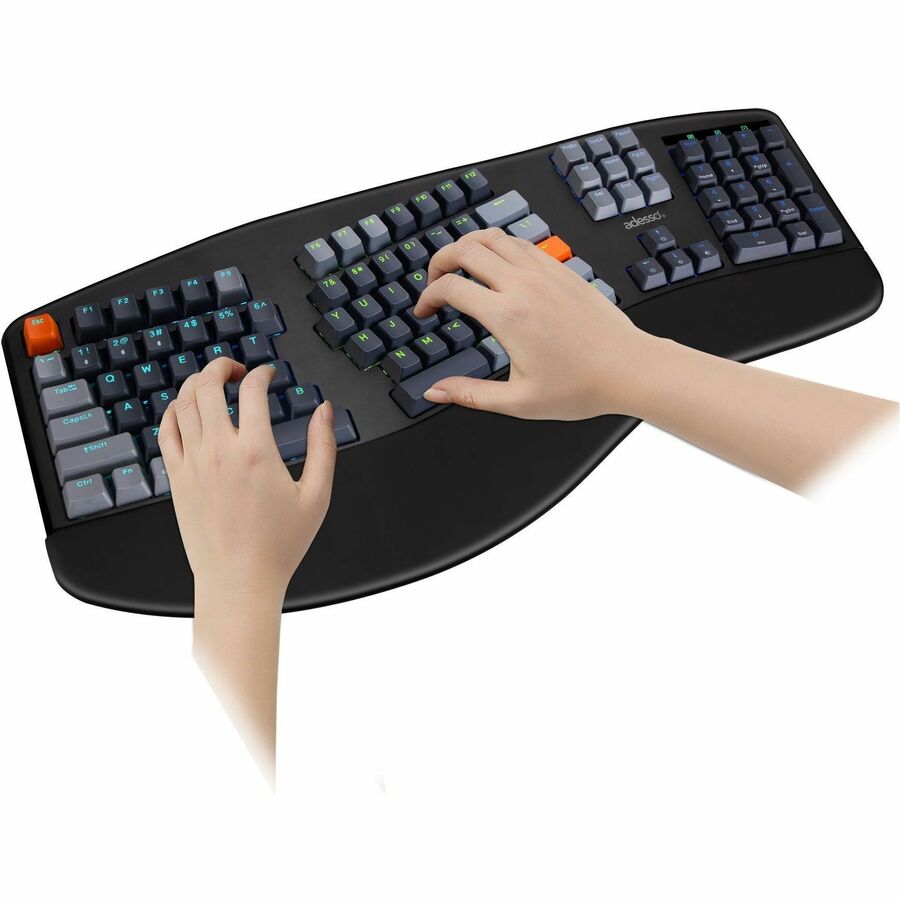 Alternate-Image1 Image for Adesso Easy Touch 1500 Ergonomic Mechanical Keyboard with Cherry MX Red Switch