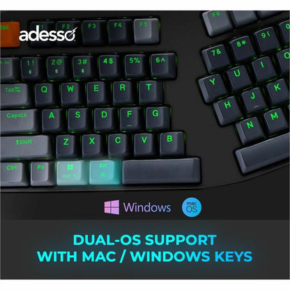 Alternate-Image3 Image for Adesso Easy Touch 1500 Ergonomic Mechanical Keyboard with Cherry MX Red Switch