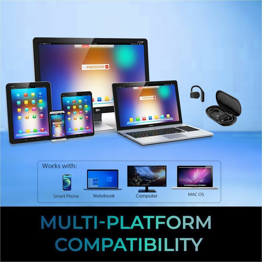 Alternate-Image3 Image for Adesso Xtream T4 Open-Ear Bluetooth Earbuds with Charging Case