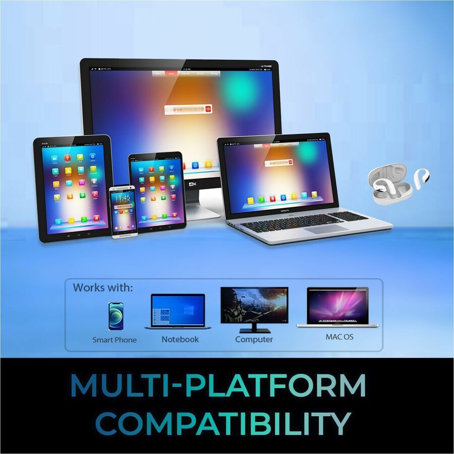 Alternate-Image5 Image for Adesso XTREAM T6 Open-Ear Bluetooth Earbuds with Touch Screen Charging Case