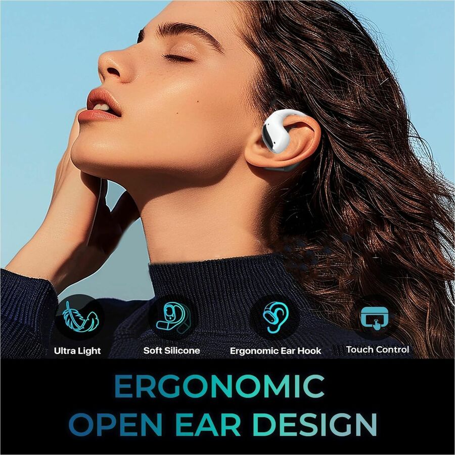 Alternate-Image1 Image for Adesso XTREAM T6 Open-Ear Bluetooth Earbuds with Touch Screen Charging Case