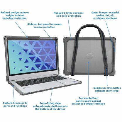 Alternate-Image1 Image for MAXCases Extreme Shell-FL Chromebook Case for HP 14" Probook 440, 445 G11, ProBook 4 G1i & G1a, and EliteBook 14" 640, 645 G11 & EliteBook 6 G1i & G1a (Grey/Slide-On Top, PC Bottom)