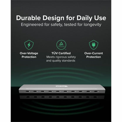 Alternate-Image5 Image for Plugable 10 Port USB C Charging Station, Up to 100W Charger for Multiple Devices with Priority Charging