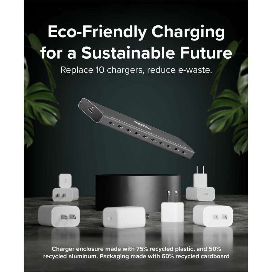 Alternate-Image6 Image for Plugable 10 Port USB C Charging Station, Up to 100W Charger for Multiple Devices with Priority Charging
