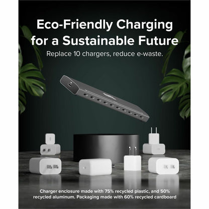 Alternate-Image6 Image for Plugable 10 Port USB C Charging Station, Up to 100W Charger for Multiple Devices with Priority Charging