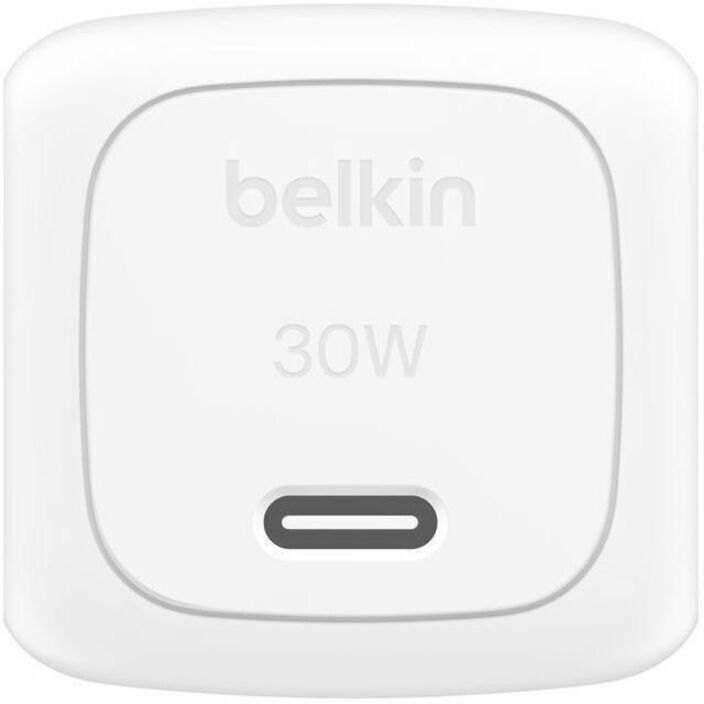 Alternate-Image3 Image for Belkin 30W Portable USB-C Wall Charger - 1xUSB-C (30W) - Fast Charge - Power Adapter w/ USB-C to USB-C Cable - White