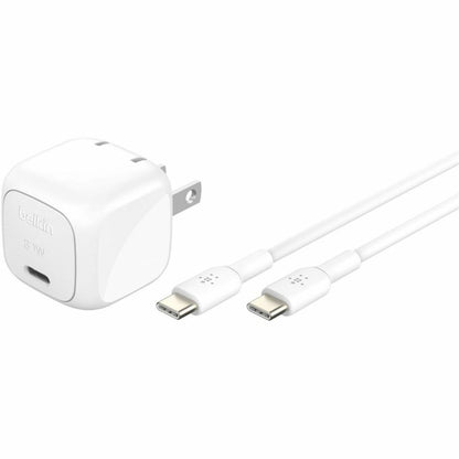 Main Image for Belkin 30W Portable USB-C Wall Charger - 1xUSB-C (30W) - Fast Charge - Power Adapter w/ USB-C to USB-C Cable - White