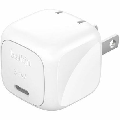 Alternate-Image1 Image for Belkin 30W Portable USB-C Wall Charger - 1xUSB-C (30W) - Fast Charge - Power Adapter w/ USB-C to USB-C Cable - White
