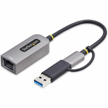 Alternate-Image1 Image for StarTech.com USB-C to to Ethernet Adapter with USB-A Dongle, 10/100/1000Mbps, USB 3.0 to Gigabit Network Adapter, Windows/macOS/Linux