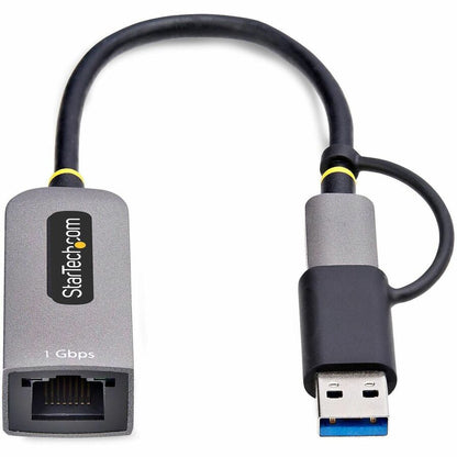 Alternate-Image3 Image for StarTech.com USB-C to to Ethernet Adapter with USB-A Dongle, 10/100/1000Mbps, USB 3.0 to Gigabit Network Adapter, Windows/macOS/Linux
