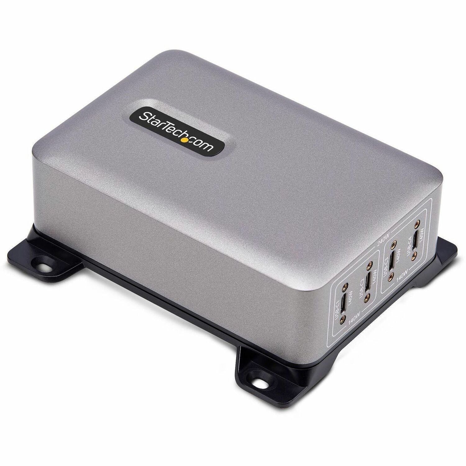 Main Image for StarTech 4-Port Multi-Device USB-C Charger, 240W Total, Single Port 140W EPR, Screw Locking Ports, Ideal for Boardrooms