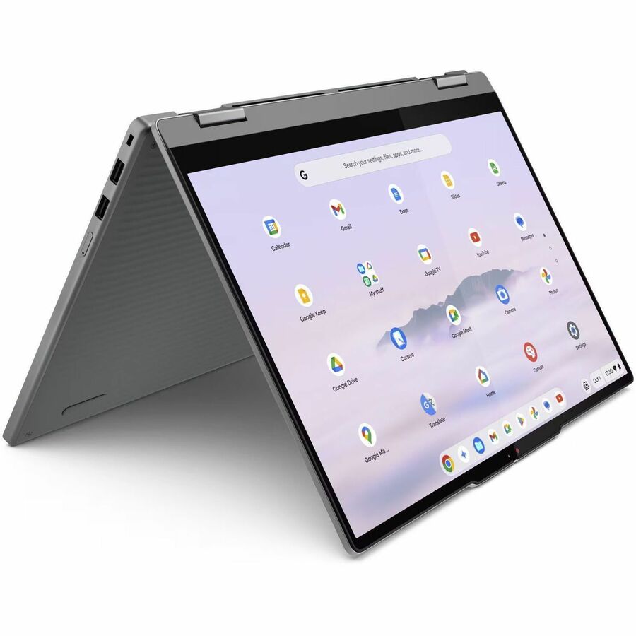 Alternate-Image4 Image for Lenovo 14IRU10 83LL000LUS 14" Touchscreen Convertible 2 in 1 Chromebook - WUXGA - 60 Hz - Intel Core 5 120U - 8 GB - 256 GB SSD - English Keyboard - Luna Gray