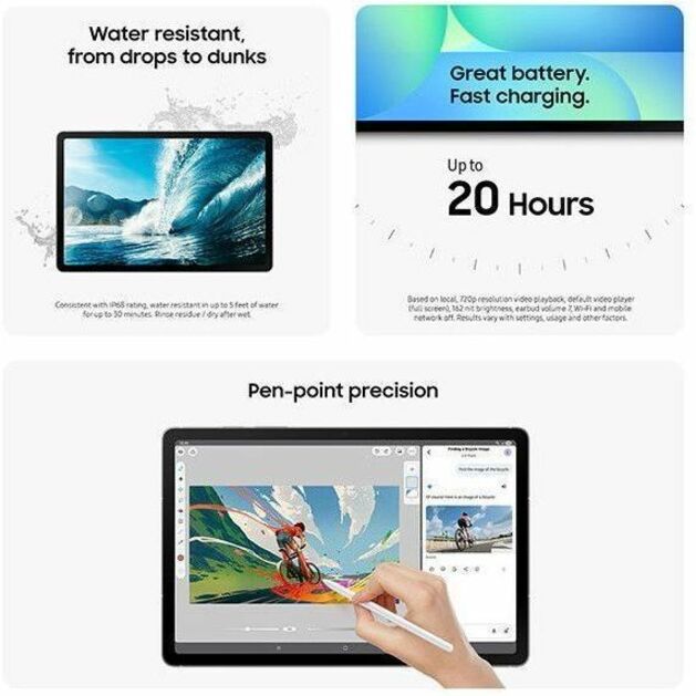 Alternate-Image3 Image for Samsung Galaxy Tab S10 FE Tablet - 12 GB - 256 GB Storage - Android 15 - Gray