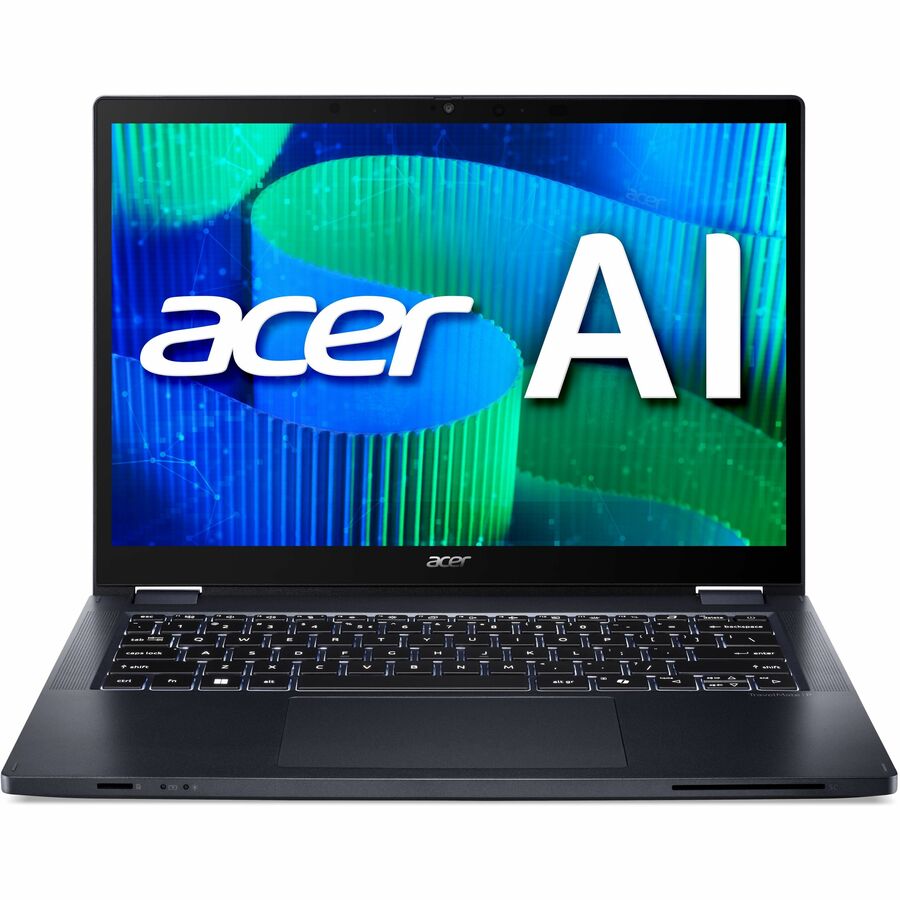 Front Image for Acer TravelMate P4 Spin 14 P414RN-54 TMP414RN-54-57U5 14" Touchscreen Convertible 2 in 1 Notebook - WUXGA - 60 Hz - Intel Core Ultra 5 125U - 16 GB - 512 GB SSD - English Keyboard - Blue