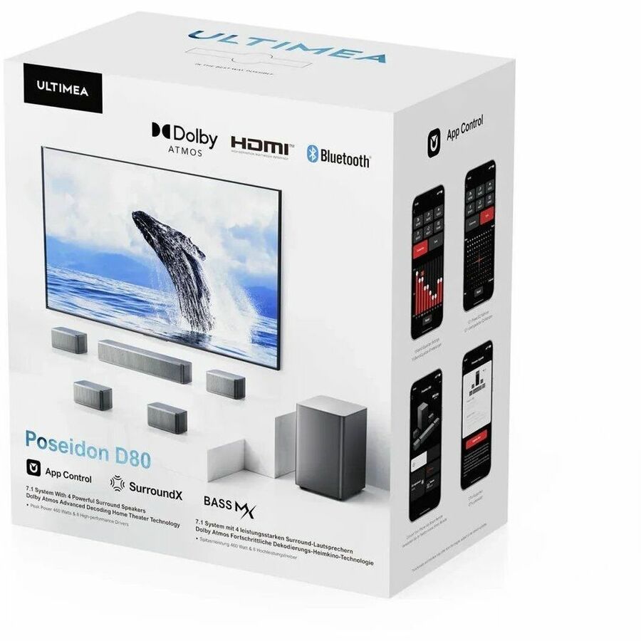 Alternate-Image3 Image for ULTIMEA Poseidon U2620 7.1 Bluetooth Sound Bar Speaker - 460 W RMS - Black