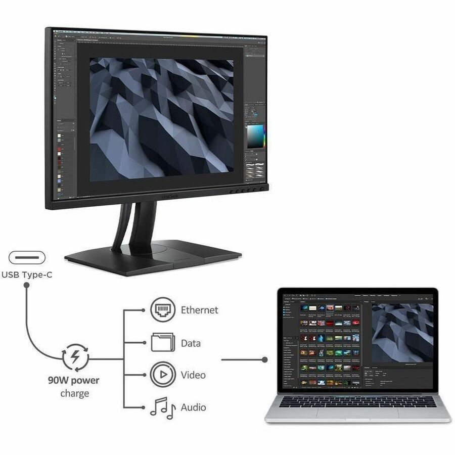 Alternate-Image8 Image for ViewSonic VP2456A 24 Inch 1080p IPS Monitor with Advanced Ergonomics, ColorPro 100% sRGB Rec 709, Pantone Validated, 14-bit 3D LUT, 120Hz, USB, HDMI, DisplayPort, 90W USB C for Home and Office